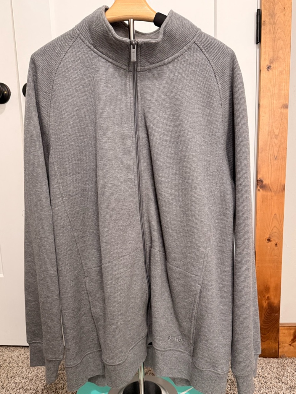 Bench. Black and Heather Gray Hoodie Label View
